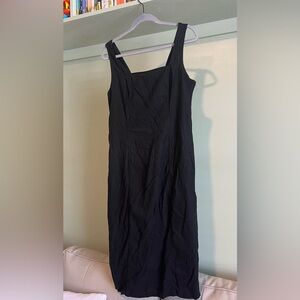 Black Casual Sleeveless Linen Blend Dress - Old Navy